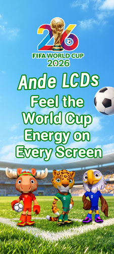 Feel the World Cup Energy on Every Screen | Ande LCD Displays for Every Workplace