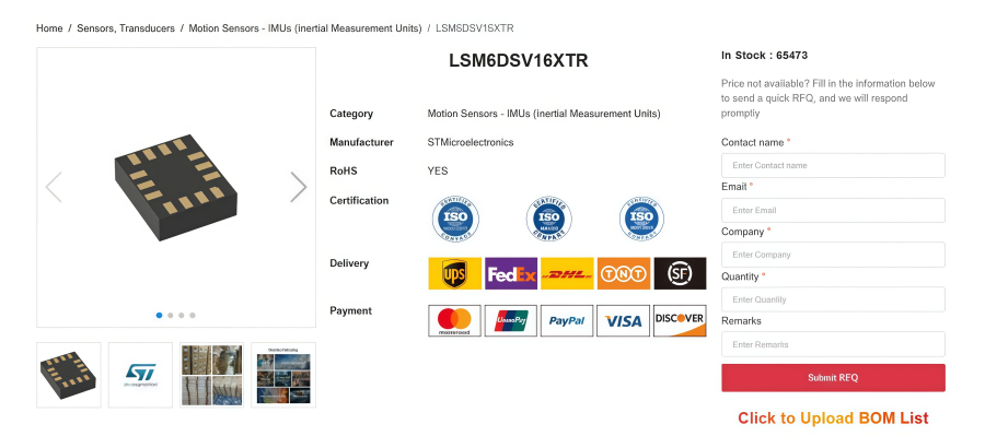 ST LSM6DSV16XTR | 6-Axis IMU for OIS & EIS Stabilization