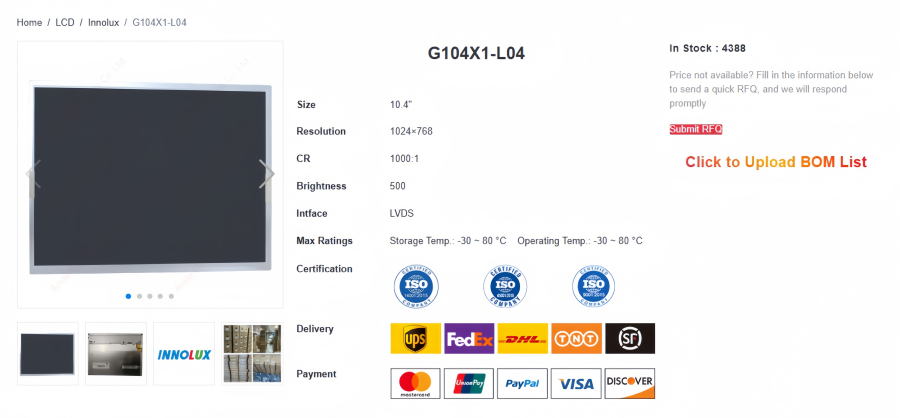 G104X1-L04 LCD Module – Specs & Industrial Use