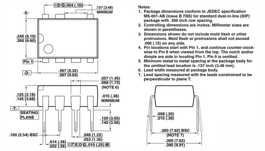 TNY267PN Package Outline