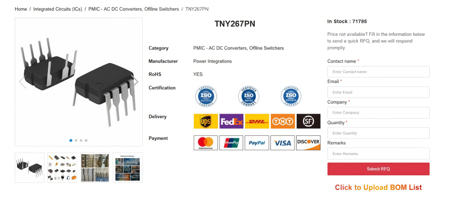 TNY267PN IC: Pinout, Specifications & Applications