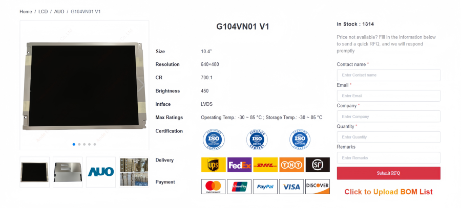 AUO G150XTN06.3 LCD: Features, Specs & Industrial Uses AUO G150XTN06.3 LCD: Features, Specs & Industrial Uses