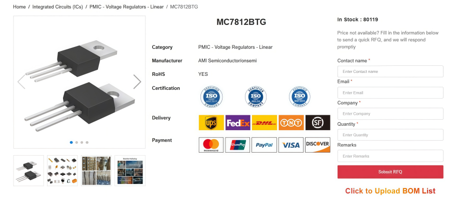 A Comprehensive Overview to MC7812BTG Voltage Regulator