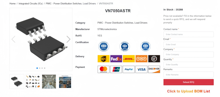 VN7050ASTR High-Side Driver Features & Applications