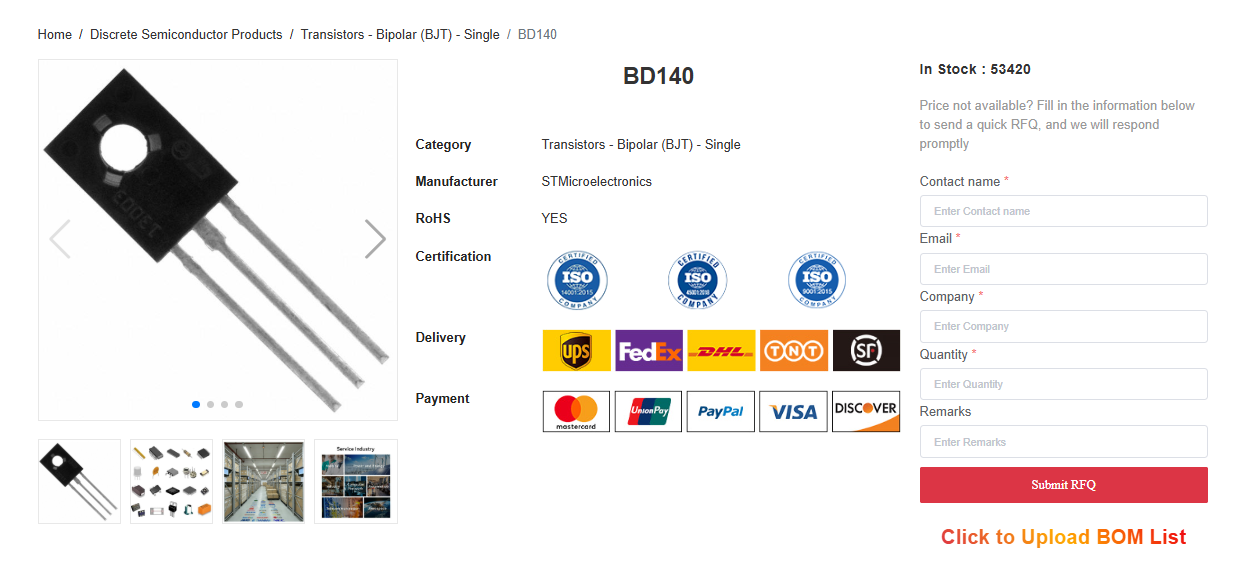 BD140 PNP Transistor: Pinout, Equivalents & Applications BD140 PNP Transistor: Pinout, Equivalents & Applications