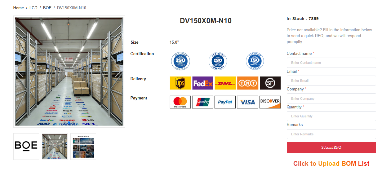 BOE DV150X0M-N10 Sourcing Guide: 15