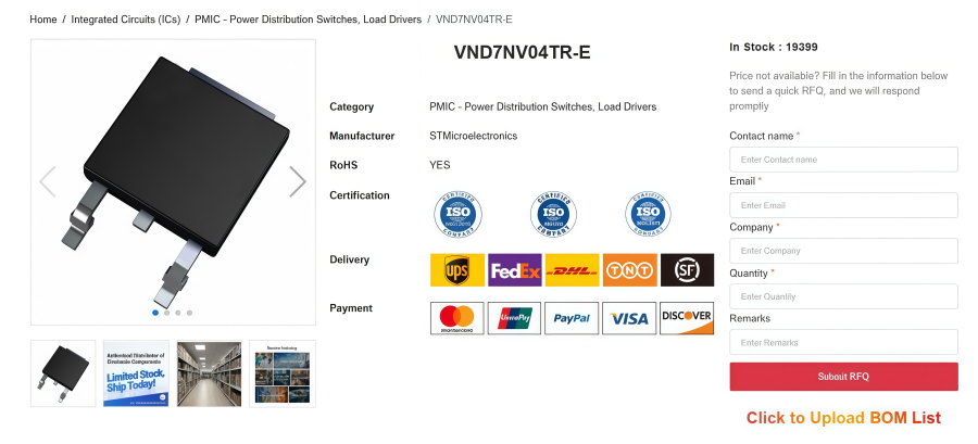 A Complete Overview to VND7NV04TR-E Power Switch