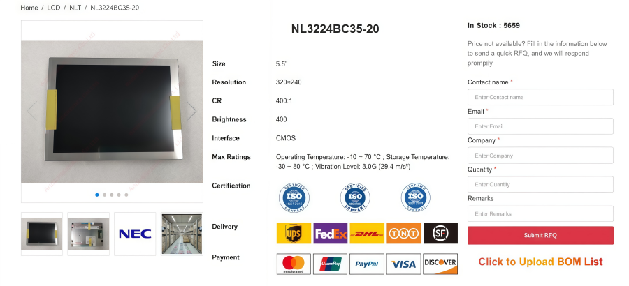 NEC NL3224BC35-20 LCD Display Features & Applications NEC NL3224BC35-20 LCD Display Features & Applications